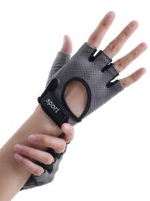 1 Pair Spring Cycling Half Finger Gloves, Outdoor Sports, Hiking, Fitness, Anti-Slip Hand Protection, Unisex - Multicolor - View 3