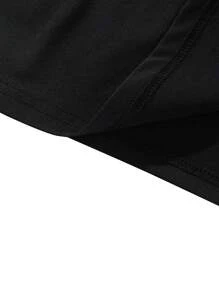 Men's Loose And Stylish Letter Print Black Short-Sleeve T-Shirt For Spring/Summer, Suitable For Running, Fitness, And Casual Wear