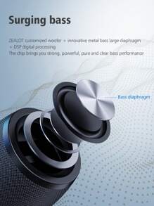 ZEALOT S32 Microfono senza fili portatile e altoparlante, altoparlante senza fili impermeabile IPX5 da 10W con bassi ultra profondi, batteria da 1800mAh, 8 ore di audio stereo di alta qualità, compatibile con scheda SD/USB/AUX/connessione in serie, può connettersi a smartphone/tablet/computer/TV, adatto per uso esterno/domestico - nero - Visualizzare 6