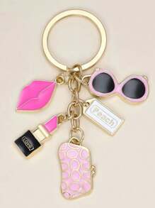 1pc Gold Lipstick Keychain, Suitable As A Gift