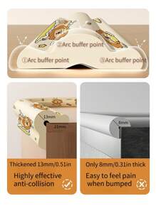 2 Meters Long Beige Baby Anti-Collision Strip, Anti-Collision Corner Cloud-Shaped Foam Elastic Material, Cartoon Design, Free Cutting, Self-Adhesive, Easy To Use After Tearing, Not Easy To Leave Marks Table Corner Protection Anti-Knock Furniture Protective Cover