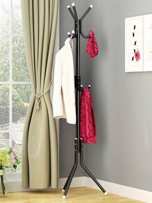 1pc Wrought Iron Garment Rack, Approx. 69 Inches Tall, Free-Standing Coat Rack, Sturdy, Fashionable, Movable, Easy Assembly, Suitable For Living Room, Entryway, Bedroom, Study, Office, Holiday Gift, Christmas Present