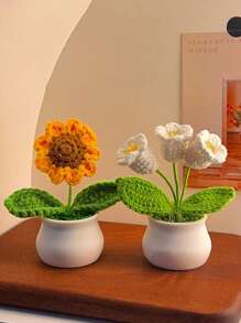 手工向日葵盆栽，家居装饰，汽车内饰，办公室装饰，桌面装饰，礼物，教师节礼物，生日礼物，母亲节礼物，感恩节礼物，鲜花，家居装饰，厨房装饰，装饰品，房间装饰，圣诞节装饰，派对装饰，圣诞饰品，礼物，圣诞礼物 - 彩色 - 查看 4