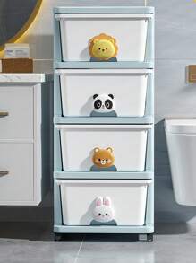 1 Pc Multi-Functional Plastic Storage Cabinet With Drawers, Desktop File Organizer Box, 2-6 Tiers Options, 34cm/13.4" Wide, Multi-Purpose Storage Box For Bedroom & Home, Durable Plastic Drawer Type Storage Cabinet, Toy Organizer