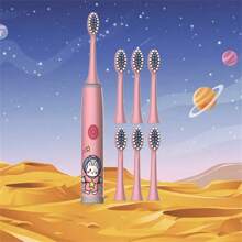 Cepillo de dientes eléctrico a batería serie espacial con 3-7 cabezales de repuesto de cerdas suaves, suave para las encías, ideal para la higiene oral diaria, gran regalo para los padres (baterías no incluidas) - Multicolor - Ver 15