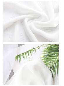 Plus Size Chiffon Tie Front Knot Shirt Women Summer Vacation Cover Up Sheer Casual Blouse Solid Color - White - View 5