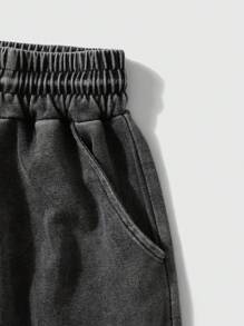 2 peças/Conjunto Shorts Esportivas e Casuais Vintage Lavadas para Homens