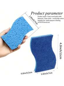 12/6/4pcs Non-Scratch Scrub Sponges,Sponges For Cleaning Kitchen,Bathroom, And Household, Non-Scratch Sponges Safe For Non-Stick Cookware,12 Scrubbing Sponges