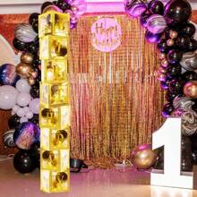 5 件套透明气球盒，含 27 个字母，派对装饰背景，适合生日、婚礼、性别揭晓、各种庆祝活动