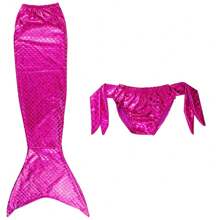 Traje de baño de disfraz de sirena para niñas, trajes de cola de sirena, ropa de disfraz que se puede nadar con pantalones cortos, se necesita usar con aletas - Multicolor - Ver 8