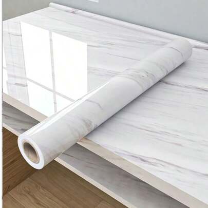 1 Rollo de Pegatina de pared impermeable con patrón de mármol, papel tapiz autoadhesivo para renovar gabinetes, salpicadero a prueba de aceite de cocina
