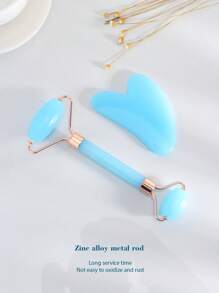 1 pieza/2 piezas Juego de masaje facial, Rodillo doble, Raspador triangular Juego de herramientas de masaje corporal, Azul , Belleza, Productos de cuidado de la piel, Spa, Autocuidado, Herramientas de cuidado de la piel, Cuidado facial, Suministros de esteticista, Masaje, Herramienta de masaje facial, Rodillo facial