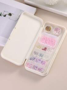 Multi-Functional Tool Storage Box | Pink, White, Green, Beige Nail Art Tool Storage Box, Candy-Colored Portable Storage Box For Nail Tools, Jewelry, Cosmetics And Other Small Items, Nail Salon Home Studio Storage Box - Multicolor - View 10