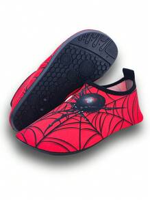Kids' Outdoor Beach Water Shoes, Boys Red Big Spider Soft Bottom Breathable Lightweight Aqua Socks - Red - View 3