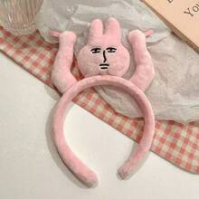 1pc Funny Pink Rabbit Ear Hair Hoop, Amusing Novelty Hair Accessory With Hands-Up Design