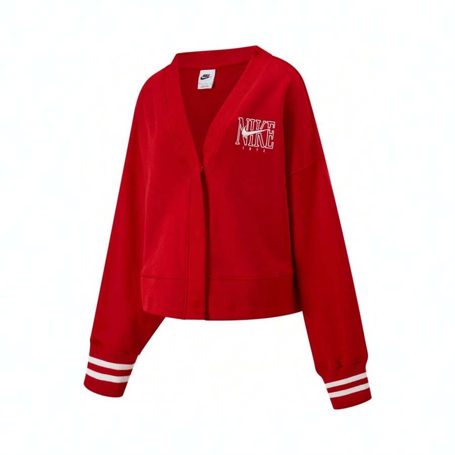 2025 女款 Nike NSW PHNX FLC OOS GX CRDGN 夹克、针织连帽开衫、HJ0947-657 - 紅色 - 查看 1