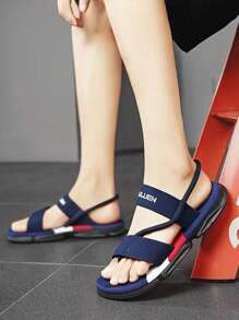 凉鞋男士春季潮流防滑防臭两用人字拖运动罗马沙滩凉鞋 - 黑色 - 查看 2