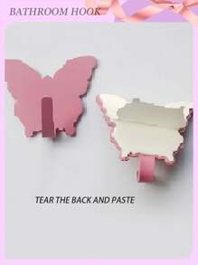 3/1/6/8 pièces Crochet mural décoratif design papillon, convient pour la décoration de la chambre des filles, style minimaliste, crochet de salle de bain design papillon mignon, style minimaliste mignon pour la rentrée scolaire - Multicolore - Voir 7