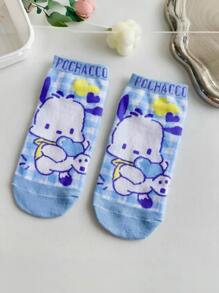 Sanrio 5 Pairs Sanrio New Colorful Patchaquuo Non-Slip Straight Tube Socks