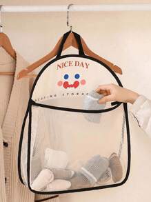 1pc Hanging Mesh Storage Bag, Polyester Breathable & Washable Laundry Organizer, Wall-Mounted Underwear & Socks Sorting Pouch Laundry Bag Bathroom Organizer Bathroom Bedroom Home Kitchen Organization Closet Organizer School Dorm Essentials Clothes Organizer College