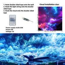 1 Pc Big Wall Cloud Light - 3D Thundercloud LED Light Lightning Cloud Color Atmosphere Night Light For DIY Creative Cloud Light, Cinema, Classroom, Dormitory