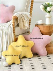 Valentine's Day Decorative Pillow Adorable Star-Shaped Plush Pillow Soft Faux Rabbit Fur Pillow For Sofa, Bedroom, And Living Room Valentine's Day And New Year Home Decor, Valentine's Day Gift For Your Loved One - White - View 5