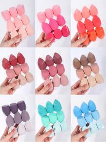 9pcs Multi-Color Makeup Sponges, Suitable For BB Cream, Foundation, Setting Powder To Create Flawless Complexion. Also Can Be Used With Concealer, Blush, Eyeshadow. Expands When Wet, Latex-Free, Dual-Use Wet & Dry, Fits All Skin Types.