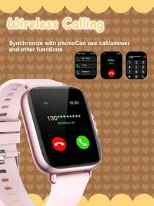 1pc Smartwatch met siliconen band voor kinderen en tieners, kan bellen, accepteert sociale meldingen, is compatibel met iOS en Android, geweldig cadeau voor kinderen