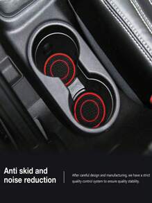 2 件装防滑防尘垫通用硅胶汽车杯架杯垫，适合大多数车辆 - 彩色 - 查看 3