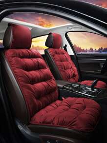 1pc Car Seat Cushion Winter Thicken Plush Backrest Pad, Automotive Accessories, No Strap Needed - Một cỡ - Xem 12