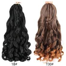 French Curly Braiding Hair 24 Inch 1/3/8Packs Curly Braiding Hair Pre Stretched French Curls Braiding Hair French Curl Crochet Braids Loose Wavy Curl Braiding Hair Extensions