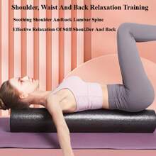 1 Stück Schaumstoffrolle für Muskel-Massage, Rückenrolle, Yoga-Säule, Fitnessgeräte, glatter schwarzer Schaumstoffroller, Größe verfügbar (Farbe: Schwarz, 45*15cm)
