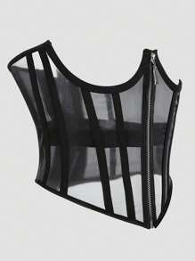 Robe de soirée pour femme avec une ceinture corset à fermeture éclair métallique courte pour cincher la taille et aplatir le ventre, dans un style de cour.