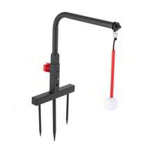 Rainaut Golf Swing Trainer Aid Golf Practice Swing Groover & Hitting Training Adjustable - Black and Red - 查看 6