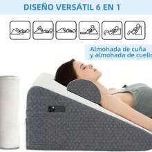 Almohada Cojin Antireflujo Tipo Cuña Respaldo Grande Adulto - Gris - Ver 7