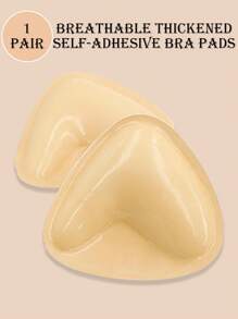 1 Cặp Miếng Đệm Ngực Tự Dán Hai Mặt, Miếng Đệm Ngực Dính, Miếng Đệm Có Thể Tái Sử Dụng, Miếng Đệm Ngực Dày Vô Hình Cho Áo Ngực Bikini Không Thấm Nước Khi Bơi - Màu be - Xem 3