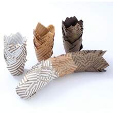 LIFETALK Solid Tulip Paper Muffin Cake Baking Cups