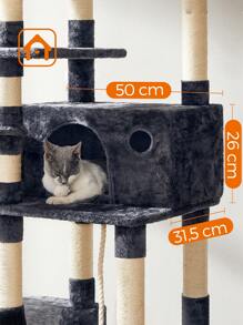 Feandrea Feandrea Árbol para Gatos, Torre para Gatos, XXL, con 2 Plataformas, 164 cm, Gris Claro