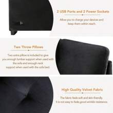 L-Shaped Sleeper Sectional Sofa With Storage Ottoman And Hidden Arm Storage - Ideal For Living Rooms, Apartments, Dorm Rooms. Comfortable, Space-Saving, With Charging Ports, In Sleek Black, Perfect For Relaxing And Hosting Guests