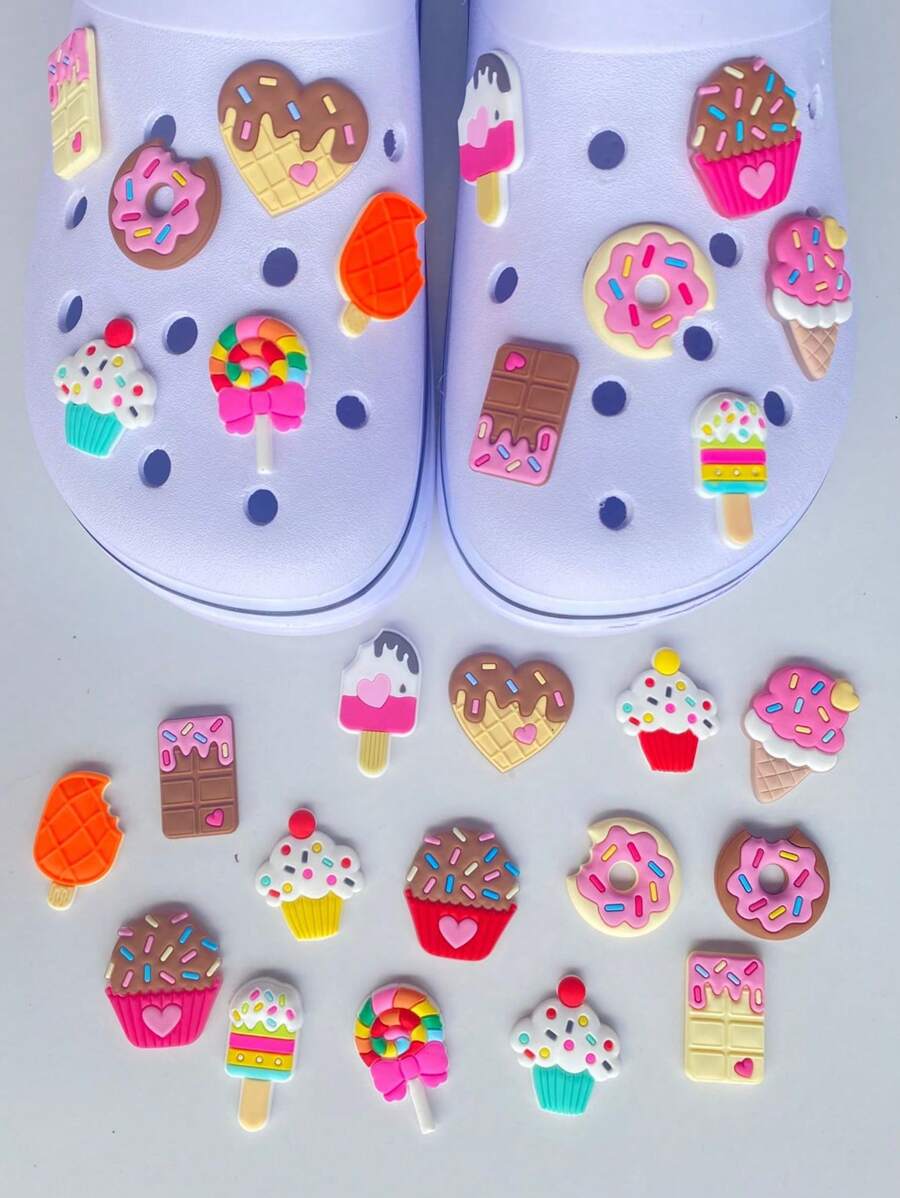 Kit With 10 Rubber Pins/Buttons For Slippers - Sweets - 彩色 - 查看 1
