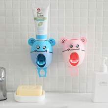 Dispensador de pasta de dientes, soporte para cepillos de dientes que ahorra espacio montado en la pared, exprimidor automático de pasta de dientes para decoración del baño en el hogar, decoración de otoño, de vuelta a la escuela