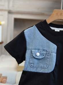 1pc Young Boy Summer Round Neck Pullover T-Shirt, Boys' Solid White Casual Punk Style Short Sleeve Top