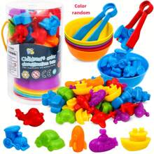 Counting Toys Matching Game Set With Sorting Bowls Learning Activity, Math Color Categorization Education Sensory STEM Toys, Suitable For Ages 3+