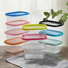 1 Set Stackable Food Storage Container With Lids - Reusable, Plastic Lunch Box, Suitable For Grains, Meat, Fruits And Vegetables - Dishwasher And Microwave Safe - Pink - View 4