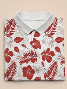 Summer Men's Beach Vacation Short Sleeved Polo Shirt Men's Casual Lapel Sports Top Polo