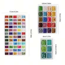 60 色珍珠水彩颜料：金属固体颜料便携式绘画艺术套装 - 适合艺术家、成人和专业人士的完美节日礼物 - 60 colors - 查看 4