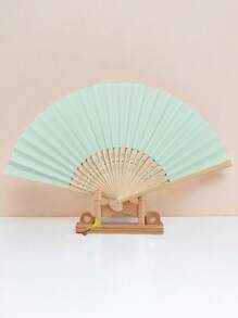 1/5/8 buc evantai pliabil din bambus, hârtie goală simplă, ventilator portabil de răcire, potrivit pentru călătorii în aer liber, drumeții, viața de zi cu zi, cadouri pentru familie, prieteni, iubiți la zile de naștere, festivaluri, camping - Verde deschis - Vizualizare 13