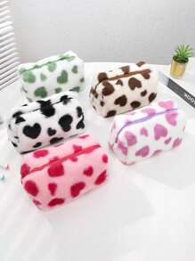 1 Stück Stifteetui in Kissenform, verschiedenfarbiges Herzdesign für Stationäraufbewahrung, verwendbar zur Aufbewahrung von Schreibstiften, Radiergummi und Linealen, Bürobedarf, wichtiger Schulbedarf für die Schulanfang