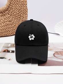 1 pieza Gorra de béisbol ajustable con estampado floral lindo y sencillo para mujer, versátil y de moda casual para uso diario y al aire libre