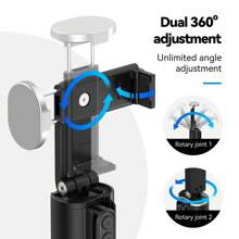 TELESIN 三合一自拍杆手机支架无线遥控旅行夹 360°旋转支架适用于智能手机夹版 - Clip version - 查看 4